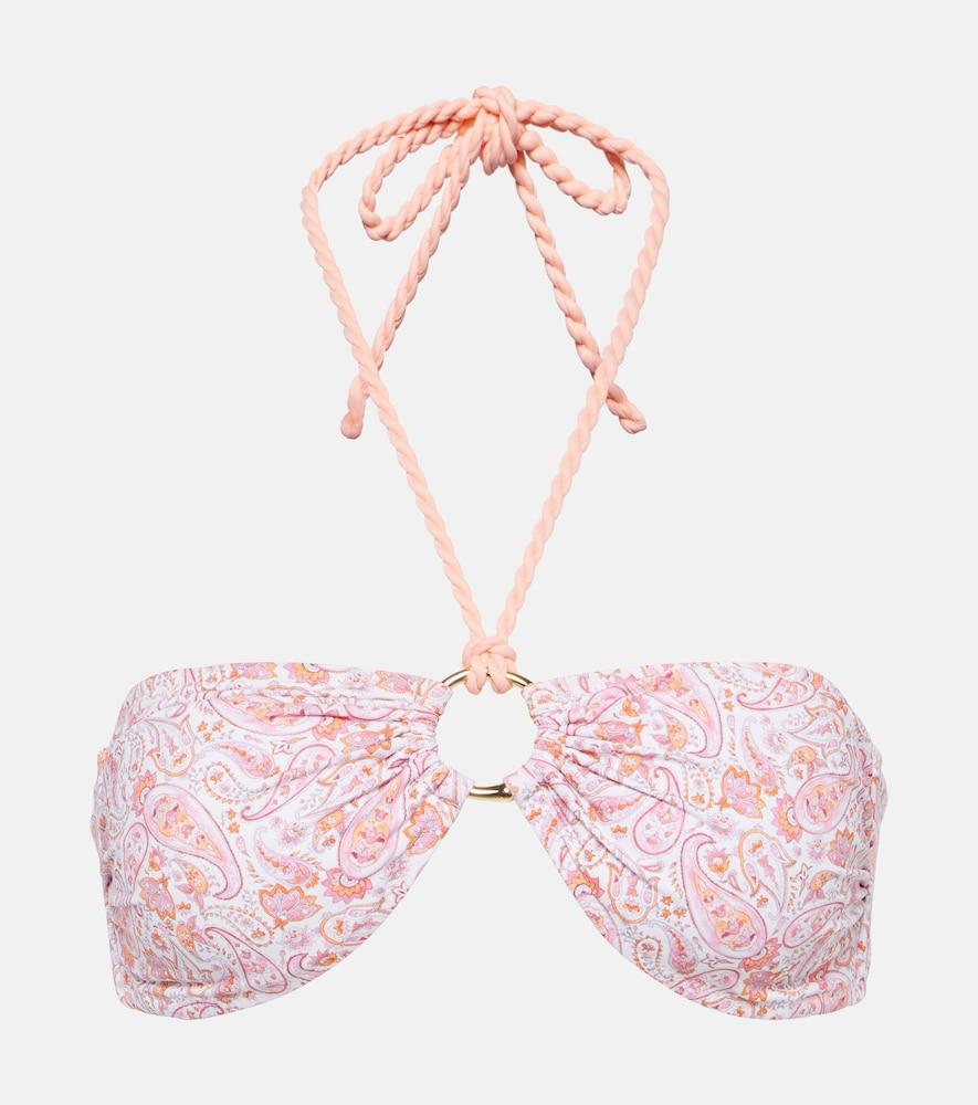 heidi klein muskmelon bay paisley bandeau bikini top
