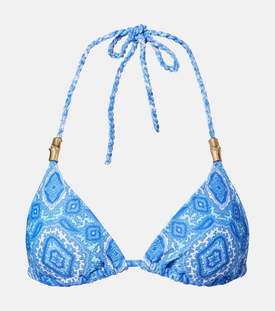 heidi klein mykonos printed bikini top