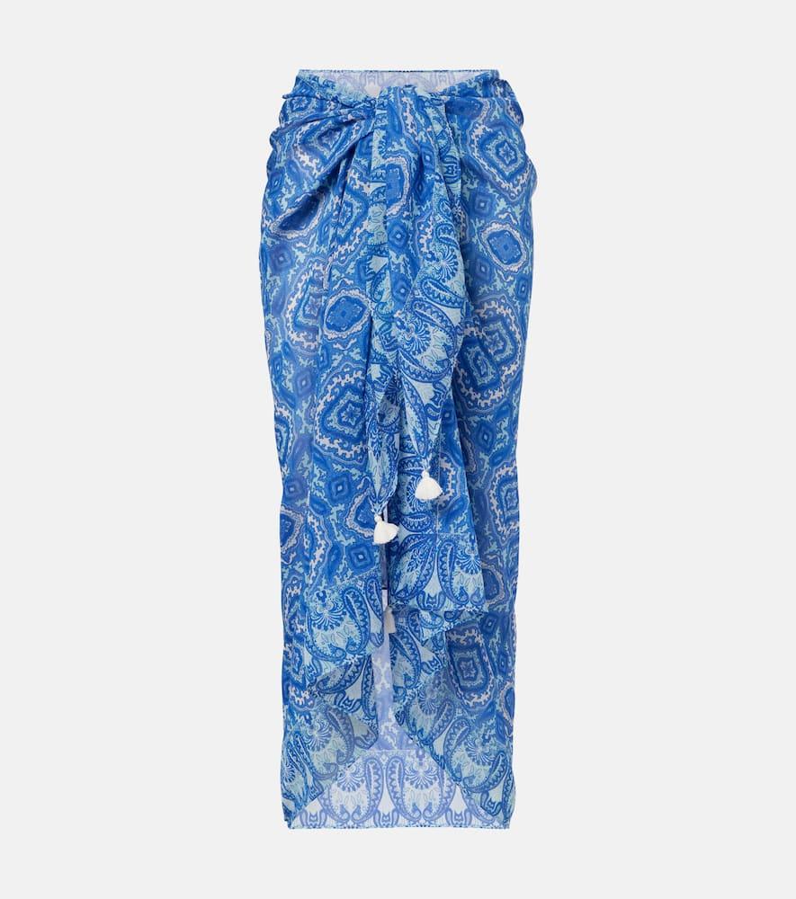 heidi klein mykonos printed cotton and silk beach cover