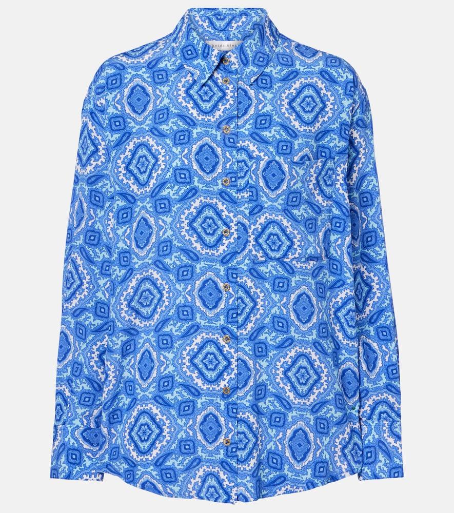 heidi klein mykonos printed silk shirt