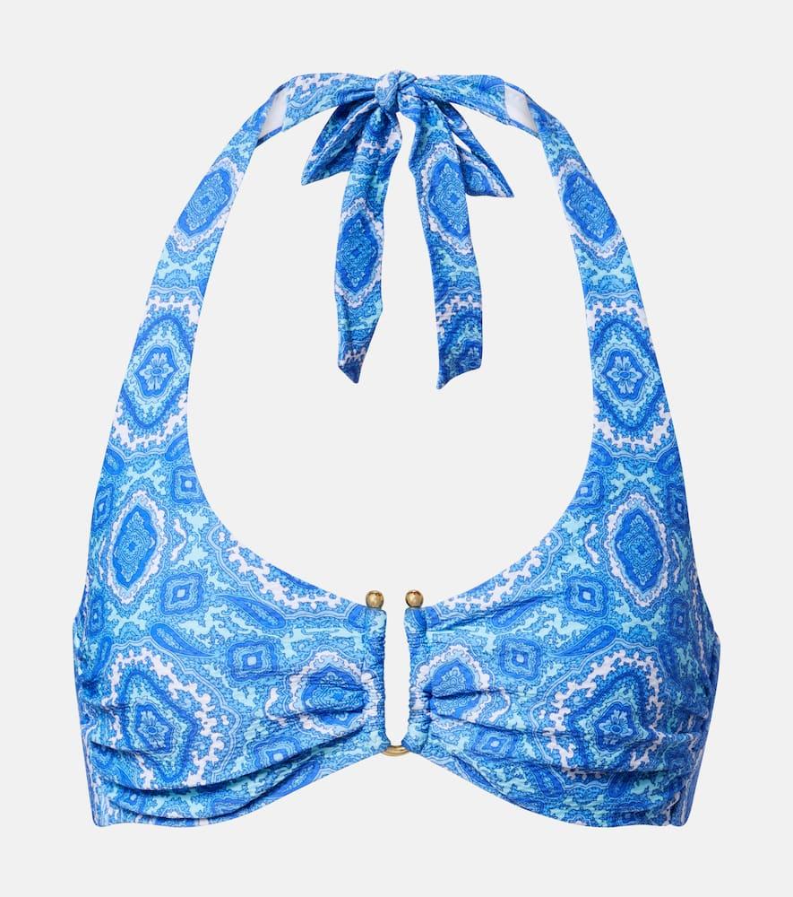heidi klein mykonos printed triangle bikini top