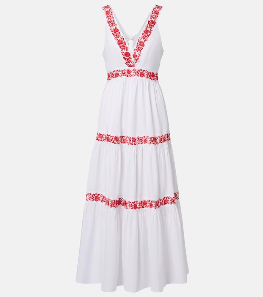 heidi klein petalia embroidered cotton maxi dress
