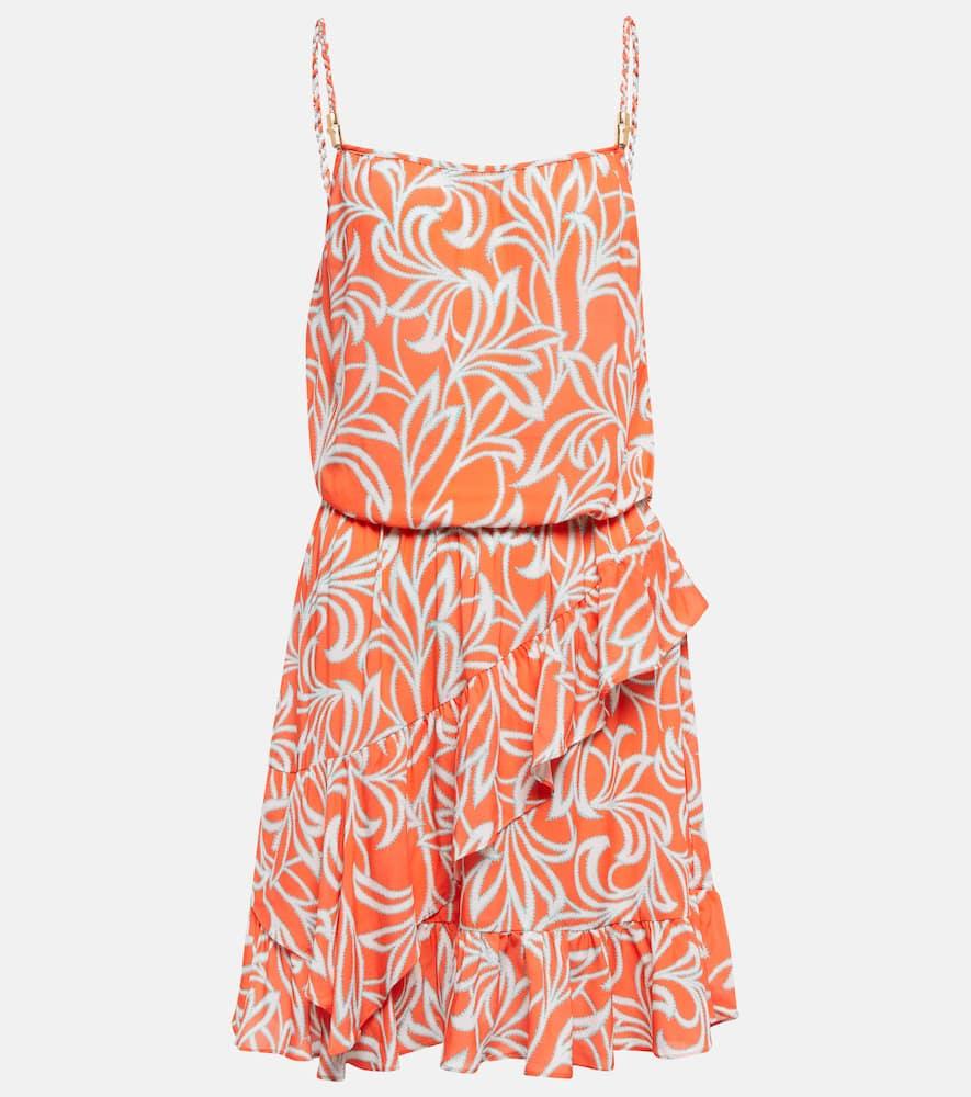 heidi klein printed ruffled minidress