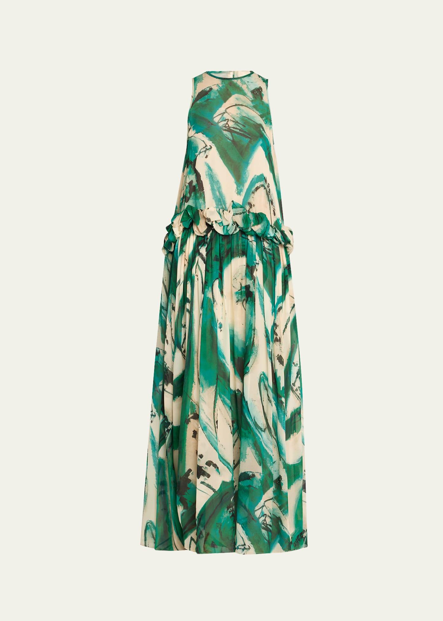 helen abstract-print gown