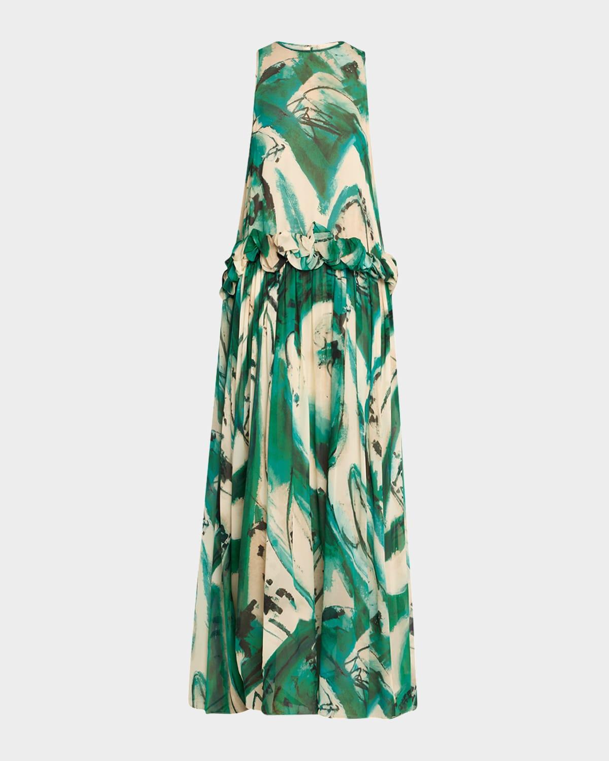 helen abstract-print gown