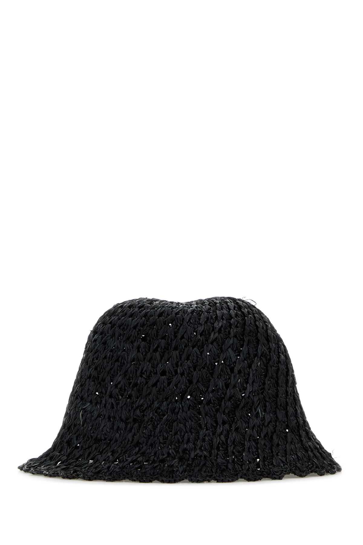helen kaminski black raffia rio bucket hat