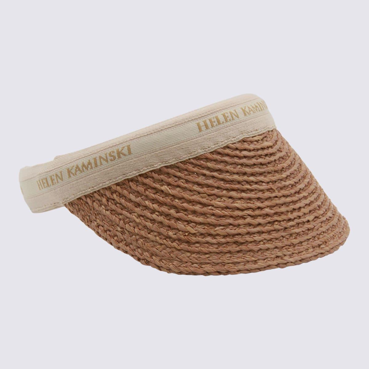 helen kaminski dark beige raffia hat