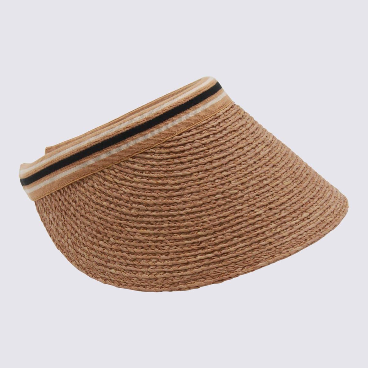 helen kaminski dark beige raffia hat
