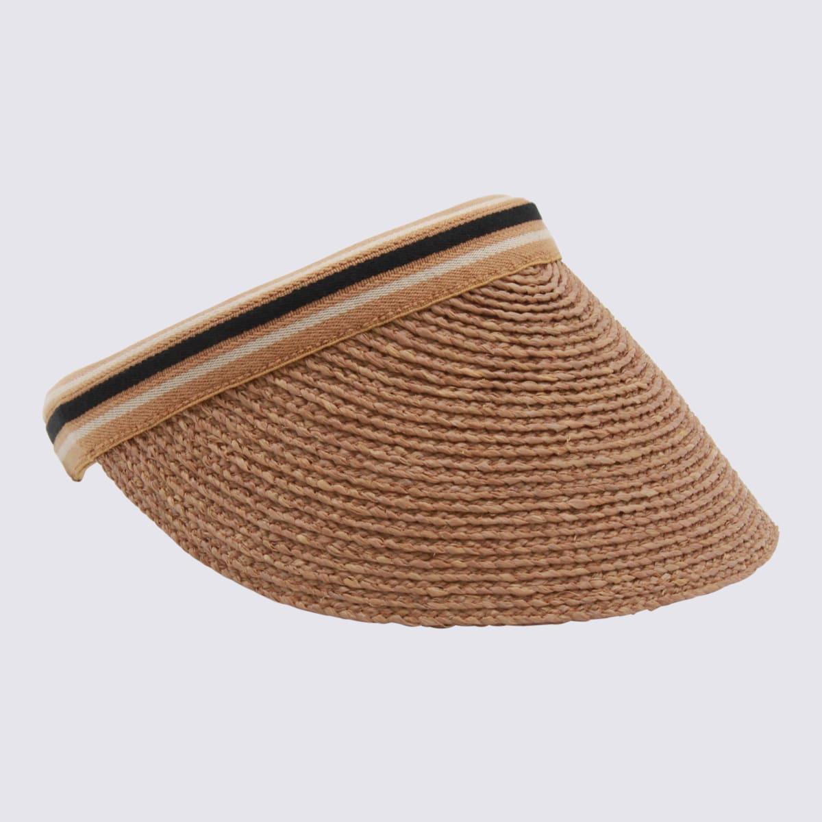 helen kaminski dark beige raffia hat