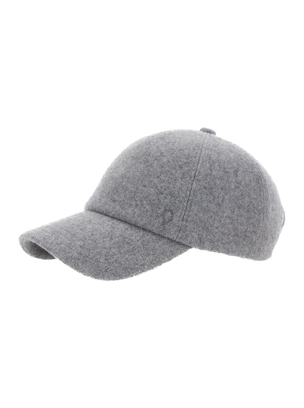 helen kaminski grey baseball cap with logo embroidery on the front in wool woman