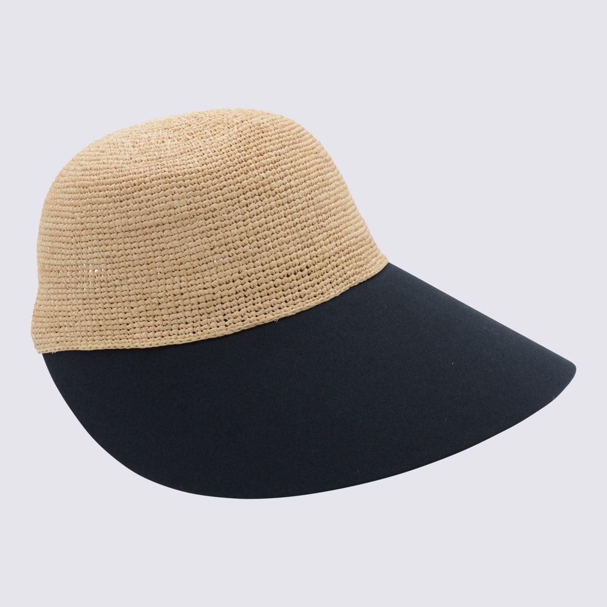 helen kaminski natural and black raffia hat