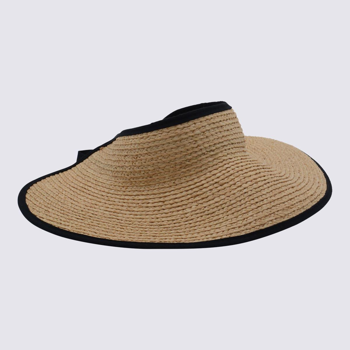 helen kaminski natural and black raffia mita hat
