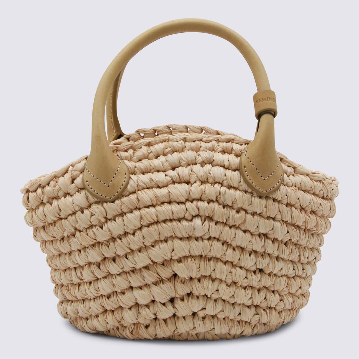 helen kaminski natural raffia top handle bag