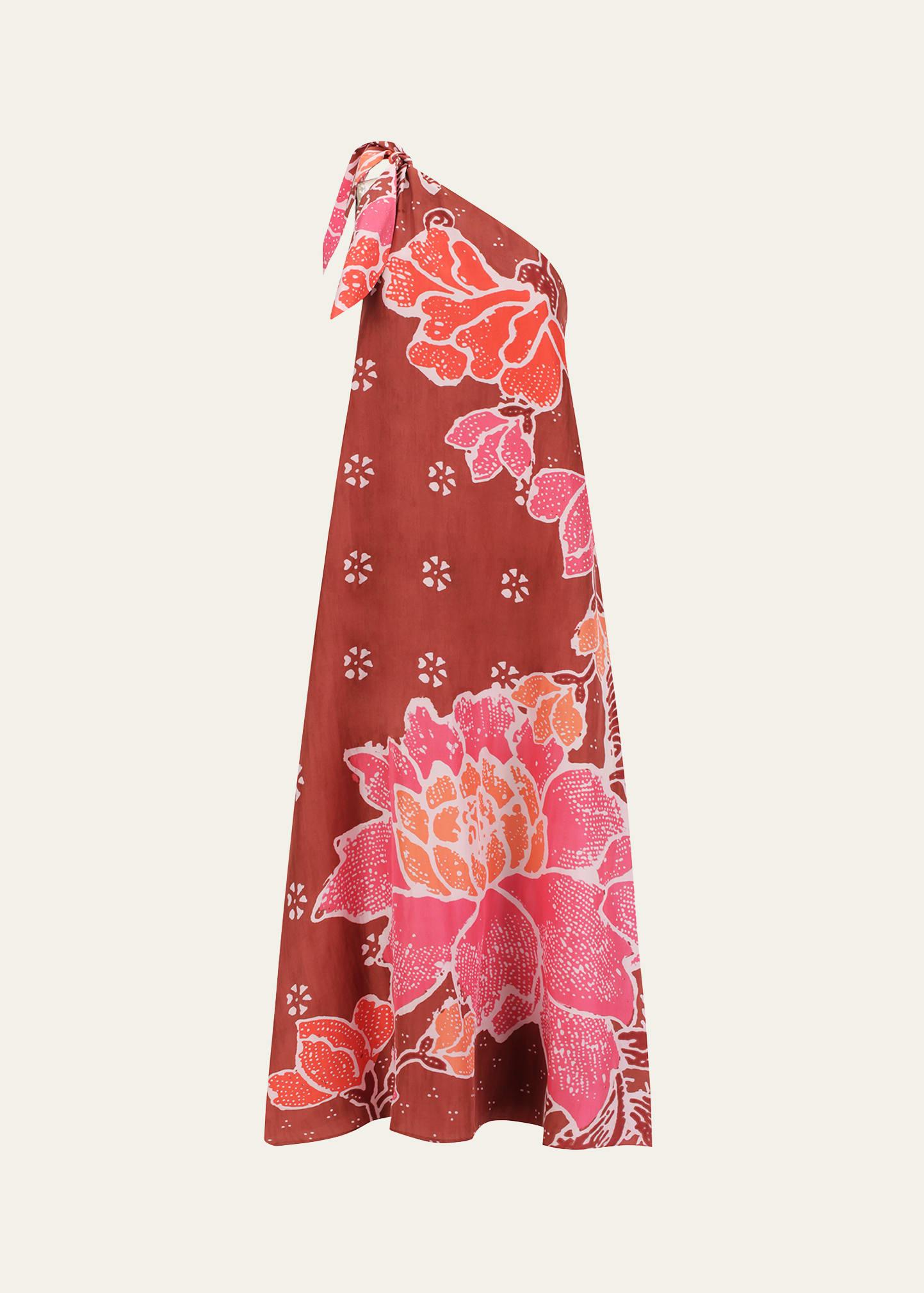 helena asymmetric bloom placement gown