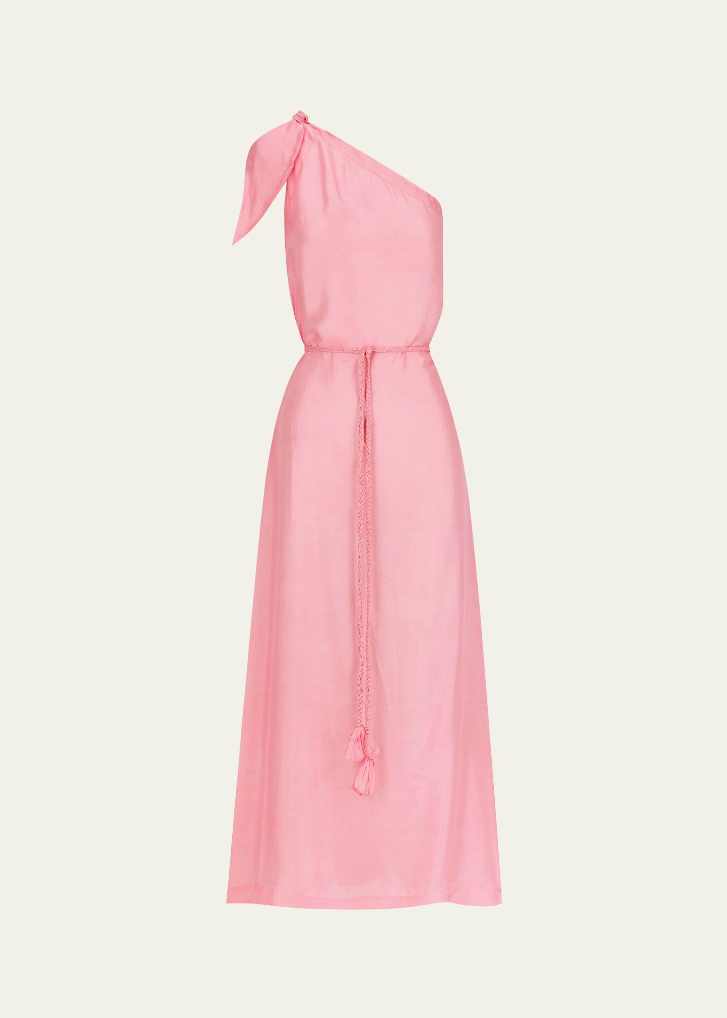 helena one-shoulder silk gown