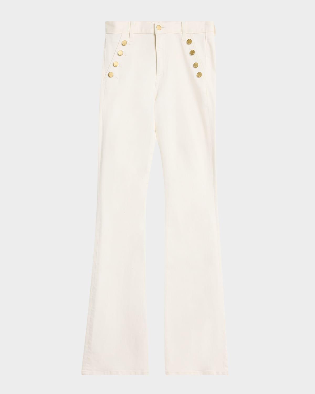 helena sailor-button straight leg jeans