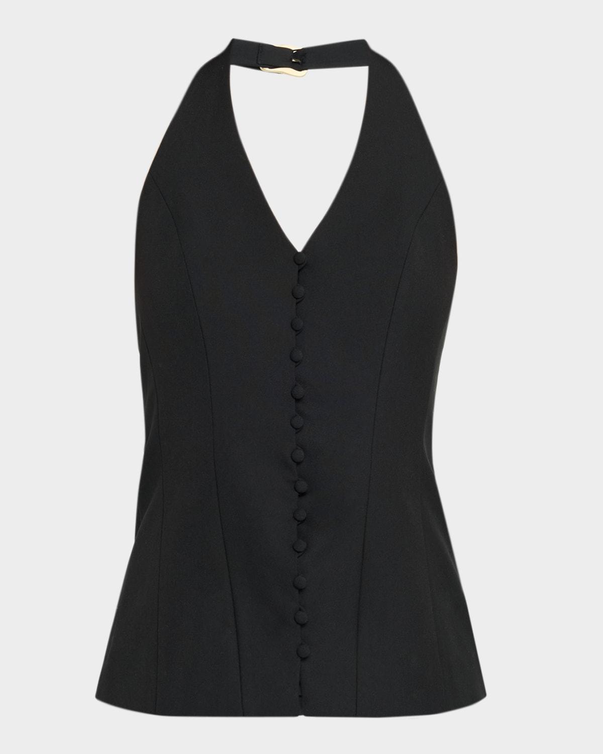 helio button-front top