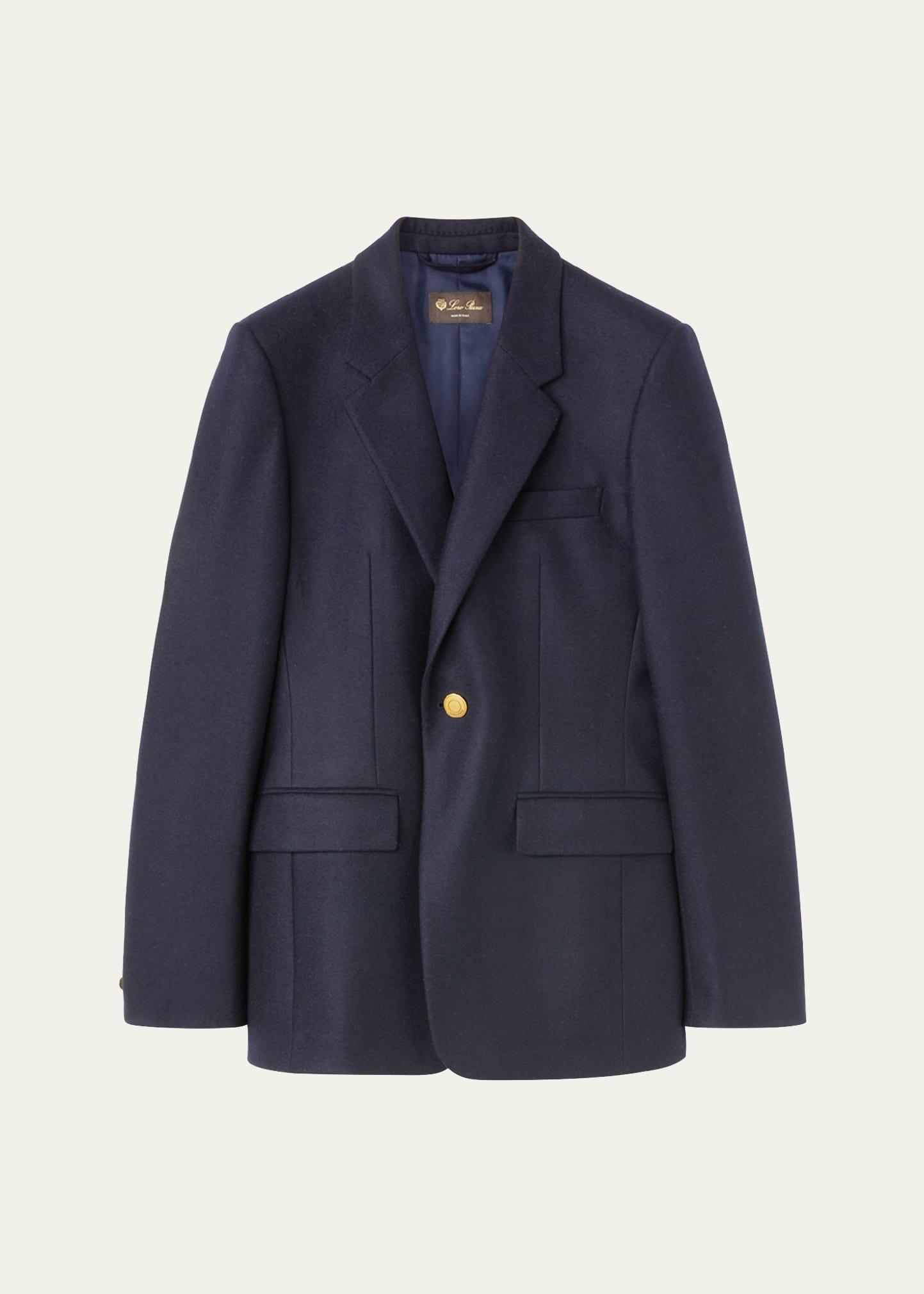 hellen cashmere flannel single-breasted jacket