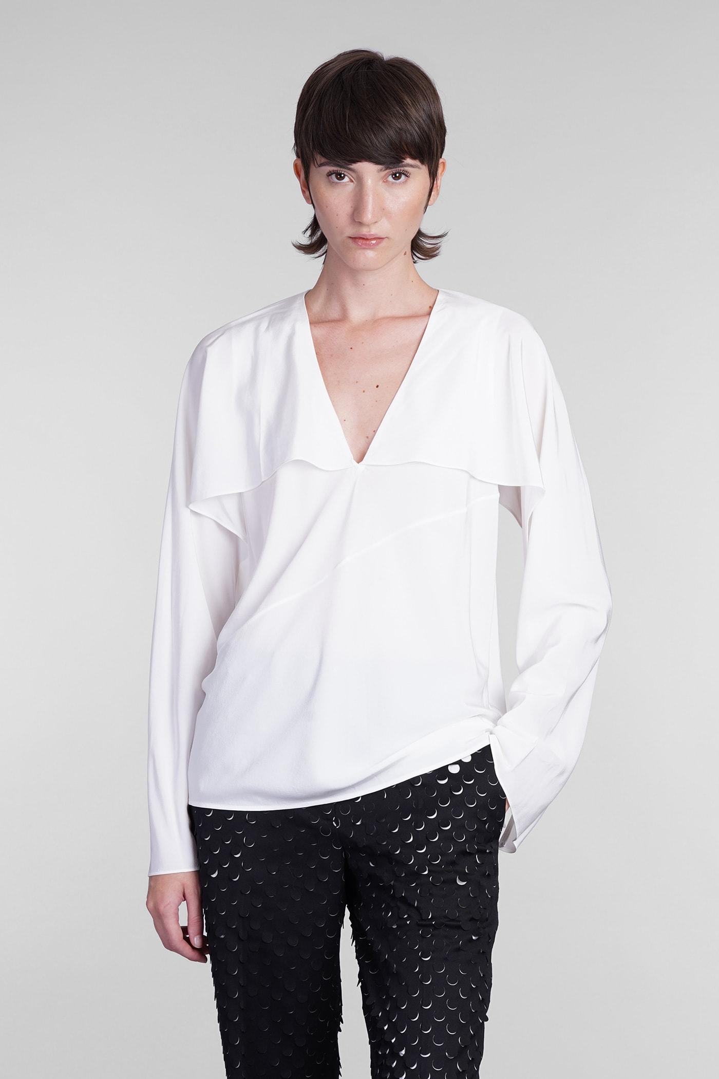 helmut lang blouse in white silk