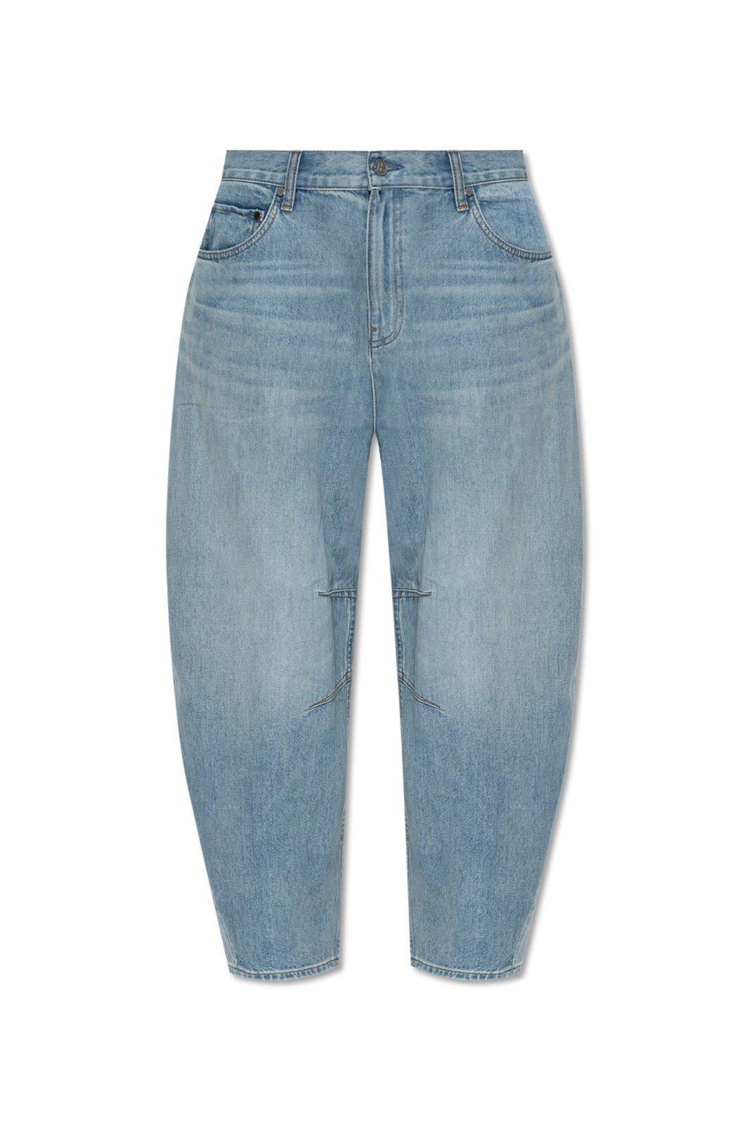 helmut lang logo patch cocoon jeans
