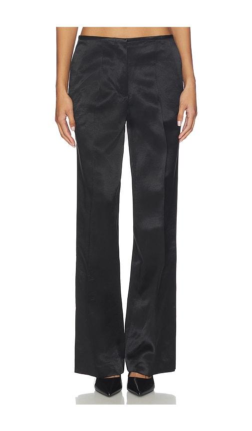 helmut lang minimal satin pant in black.