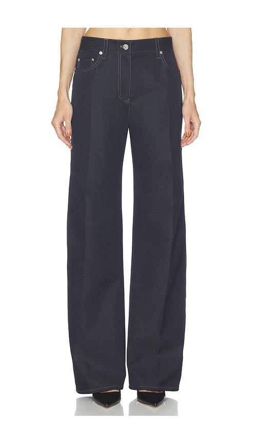 helmut lang relaxed bootcut pant in navy.