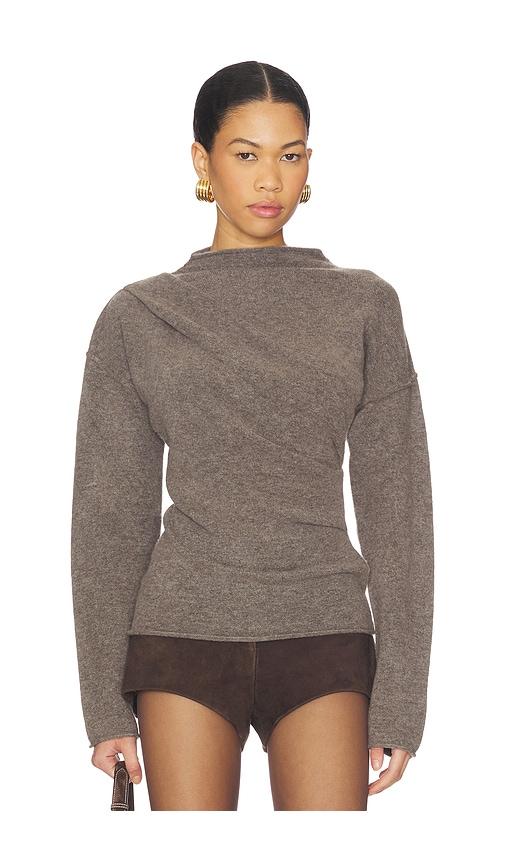 helmut lang slouchy crew top in grey.