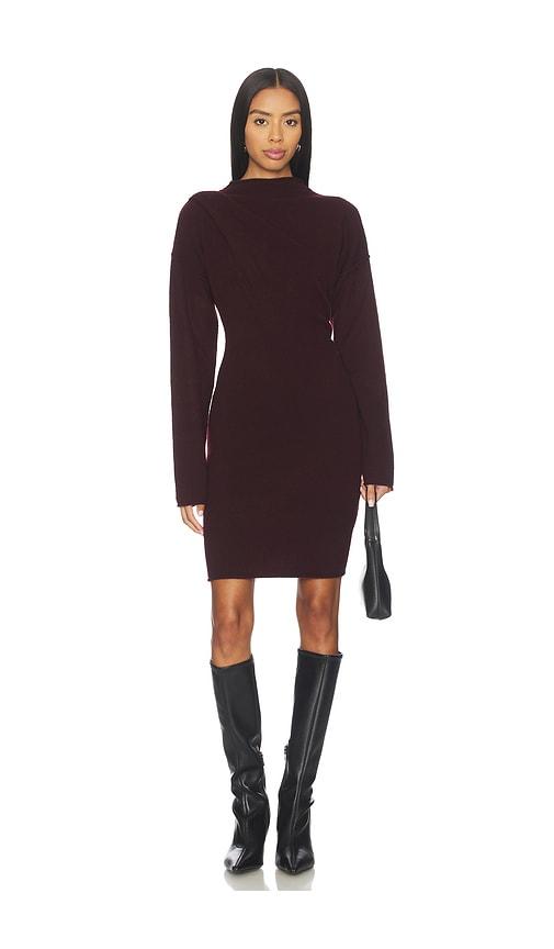 helmut lang slouchy dress in burgundy.