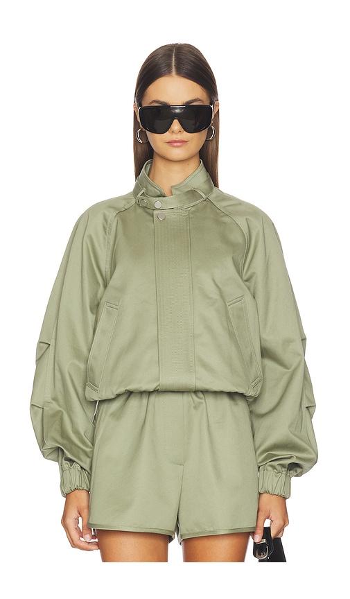 helmut lang trench bomber in sage.
