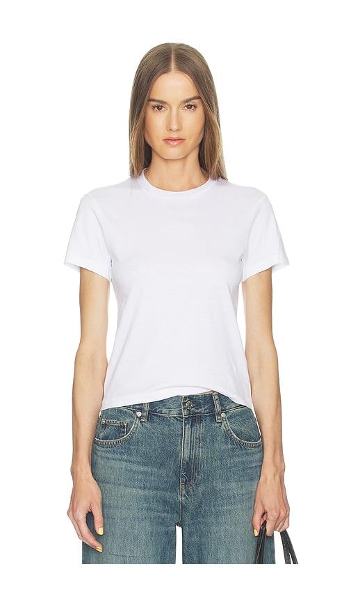 helmut lang wardrobe tee in white.