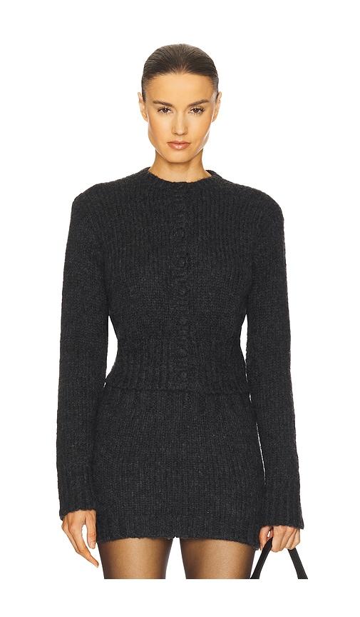 helsa annabelle cardigan in charcoal.