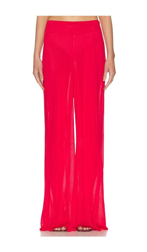 helsa arlena knit pant in red.