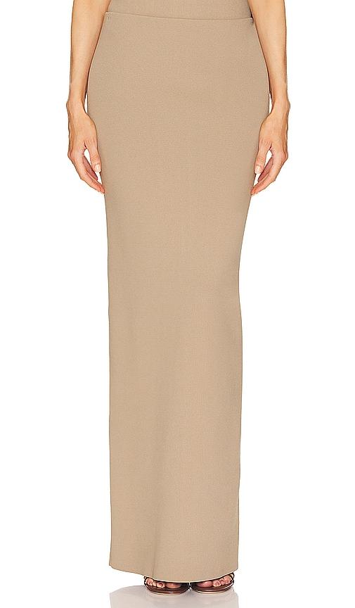 helsa carina knit skirt in tan.