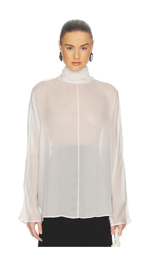 helsa dolman popover top in cupro in ivory.