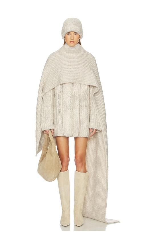 helsa joanie hand knit cardigan in beige.