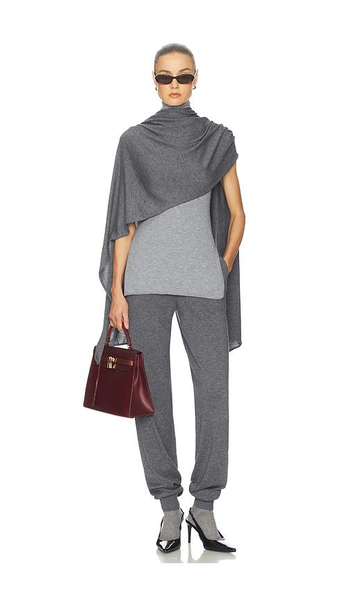 helsa kerstin knit shawl in grey.