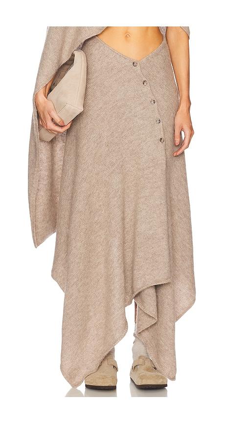 helsa lauren midi knit skirt in beige.