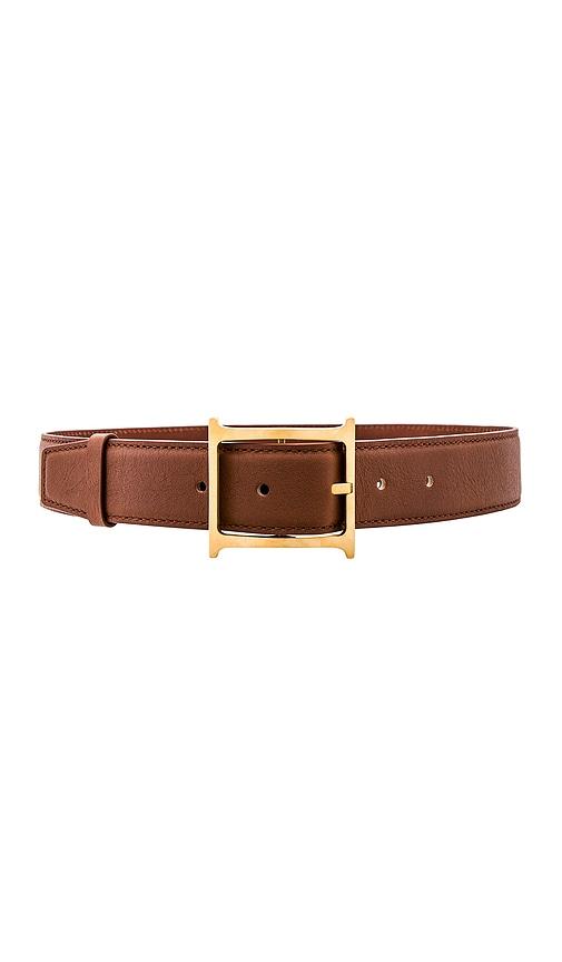 helsa logo contrast belt in brown.