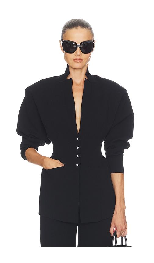 helsa louisse structured blazer in black.