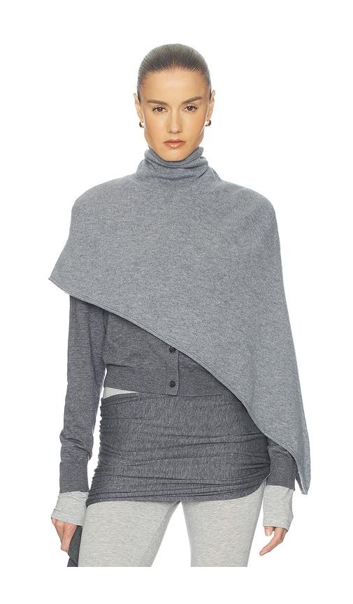 helsa loxley asymmetric cape in grey.