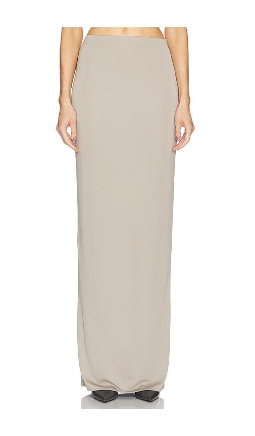 helsa matte jersey slim skirt in grey.