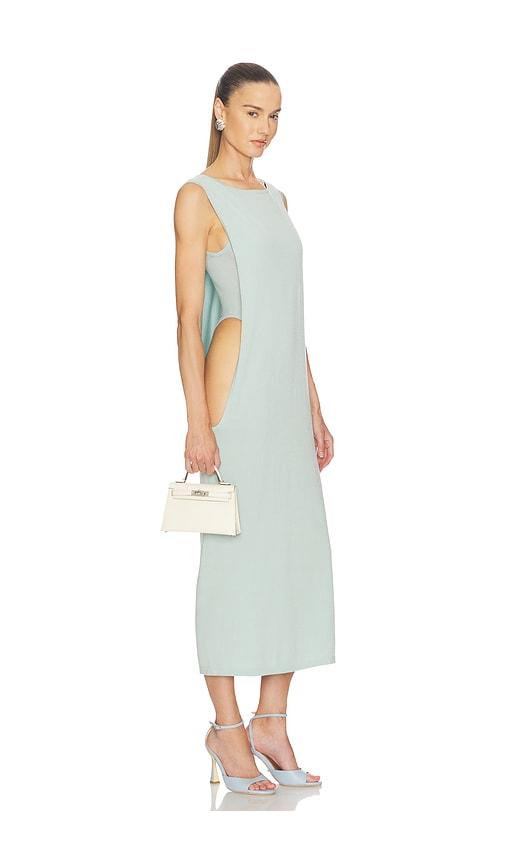 helsa mayumi open side dress in baby blue.
