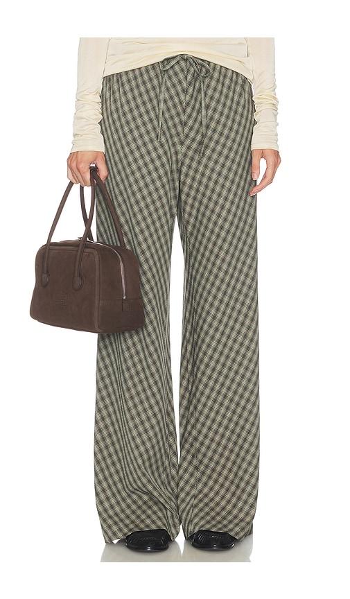 helsa novelty bias cut pants in green,brown.