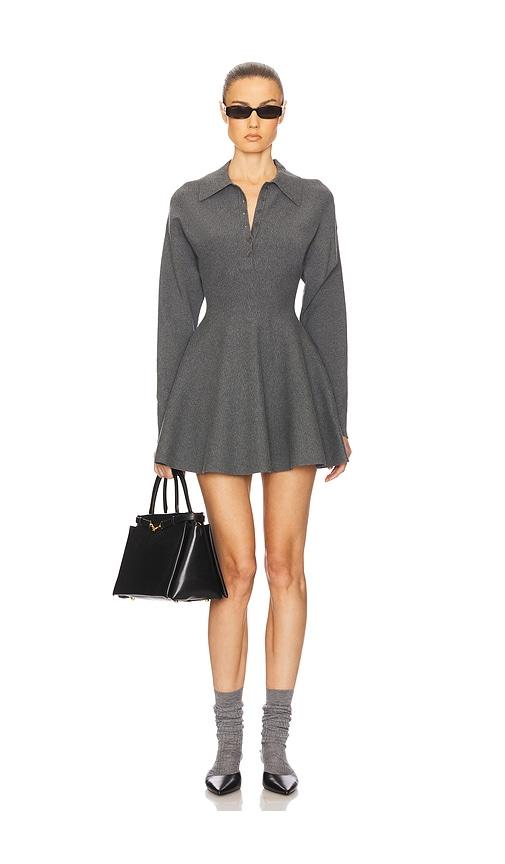 helsa saffron mini knit dress in grey.