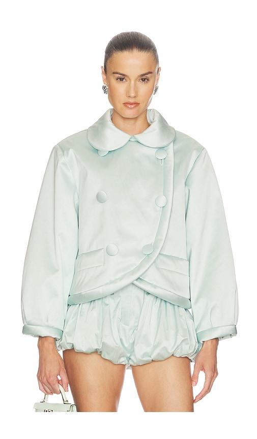 helsa sateen puff jacket in baby blue.