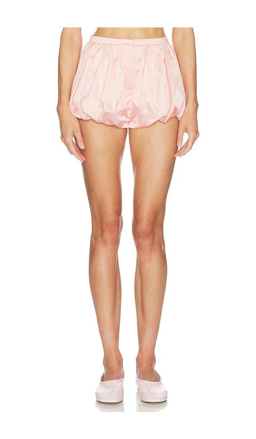 helsa sateen puff shorts in rose.