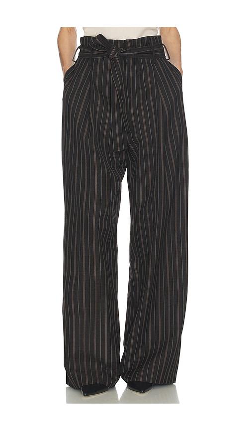 helsa stripe twill super baggy pants in charcoal.