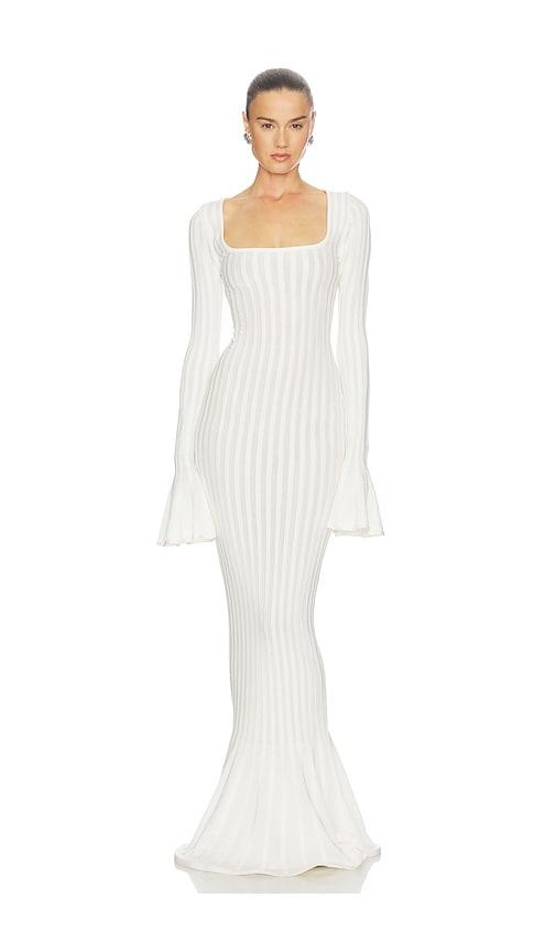 helsa tesca knit dress in white.