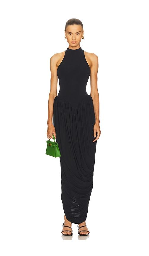 helsa the duchess jersey dress in black.