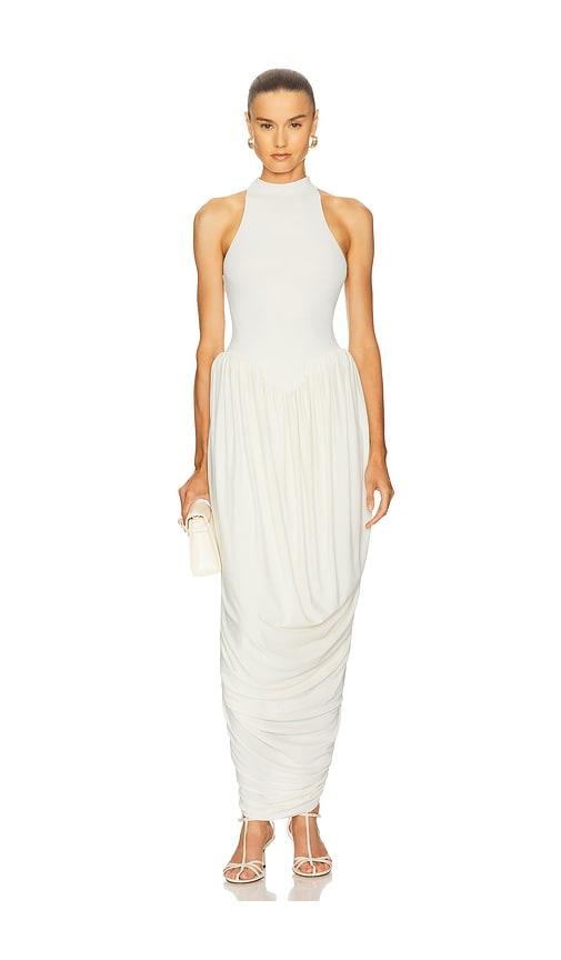 helsa the duchess jersey dress in ivory.